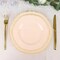 NUDE 10 Round 9" Plastic DINNER PLATES Gold Scalloped Rim Party Decorations
